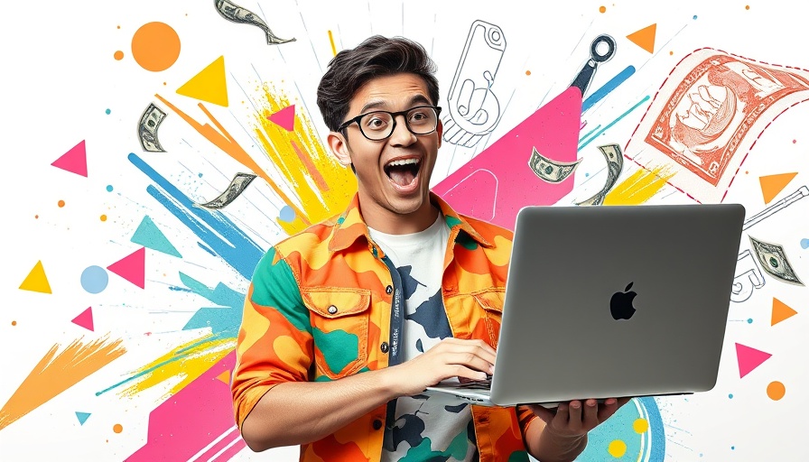 Person excitedly holding a laptop, symbolizing CRM benefits for HVAC.