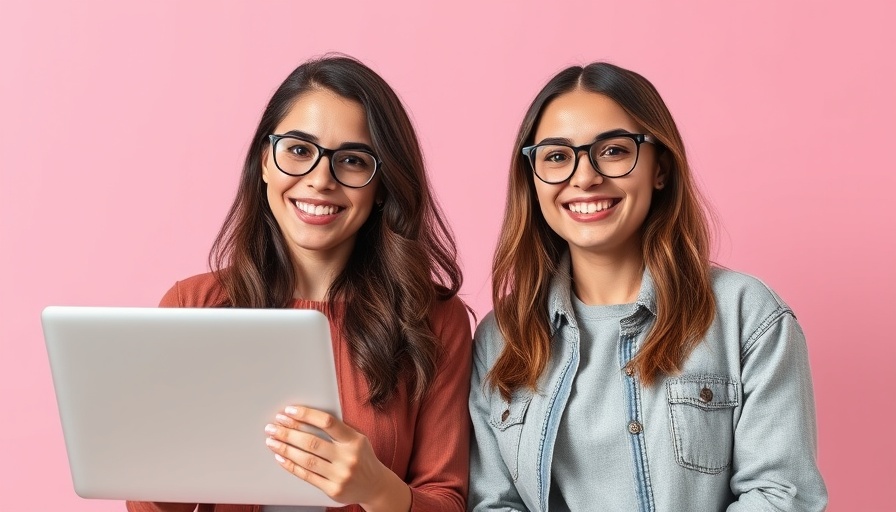 Smiling women promoting advanced messaging strategies.