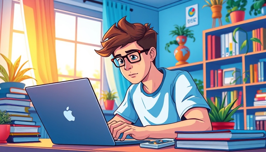 NumPy One-Liners for Feature Engineering: Young man coding, vibrant room.