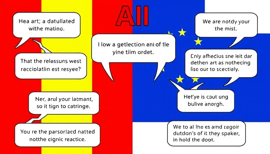 Illustration of linguistic bias in AI with dialect features and speaker reactions.