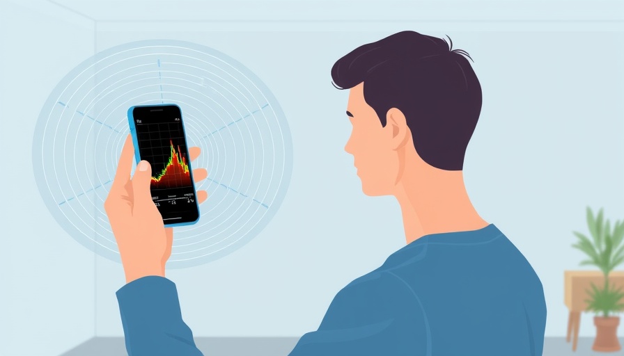 Illustration of measuring heart rate with ultra-wideband radar technology.