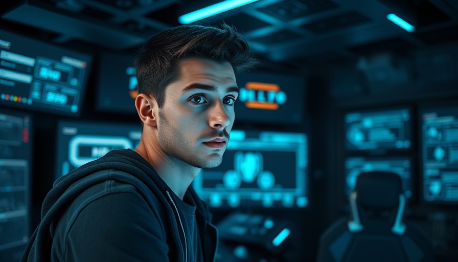 Futuristic scene of free AI video generation tools in use.