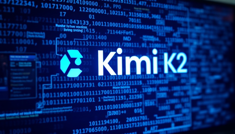 Kimi K2 API-based Workflow logo with binary code background