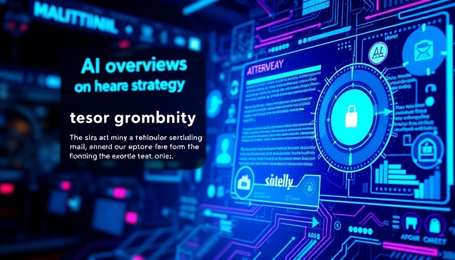 Impact of AI Overviews on Marketing Strategies graphic with text and interface elements
