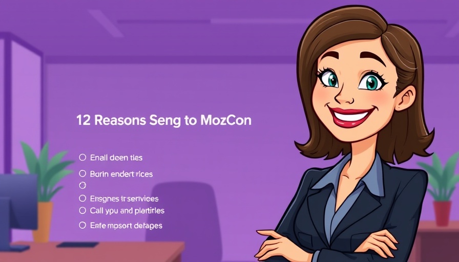 Animated women discussing MozCon 2025 attendance benefits, purple gradient.