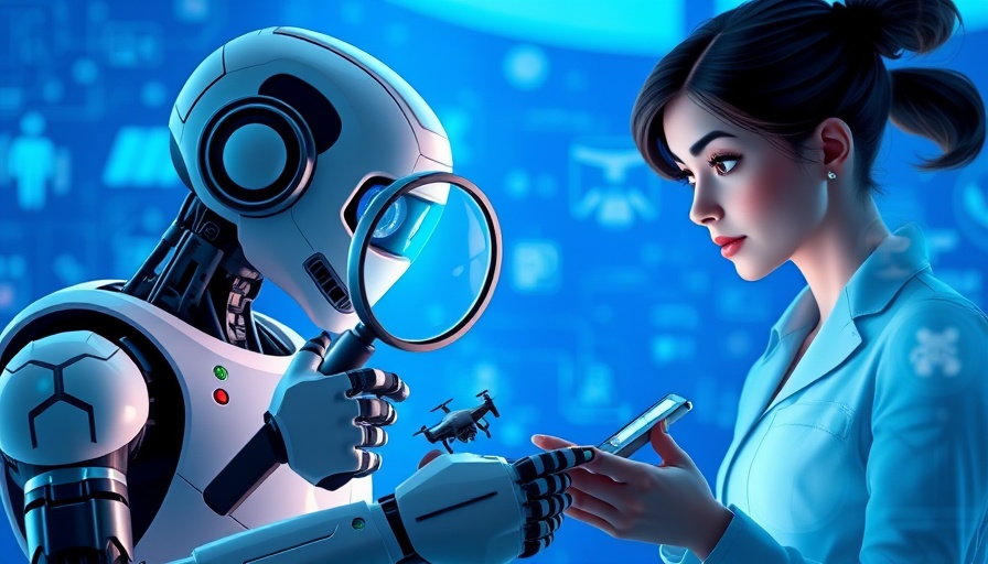LLM Optimization technology scene with AI robot and interfaces.
