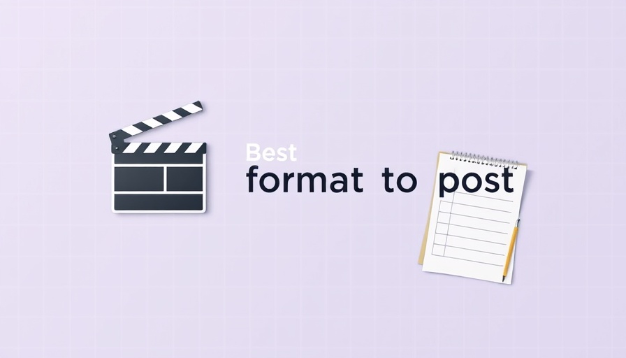 Graphic of best content formats for social media in 2025, showing icons of a camera, notepad, and clapperboard.