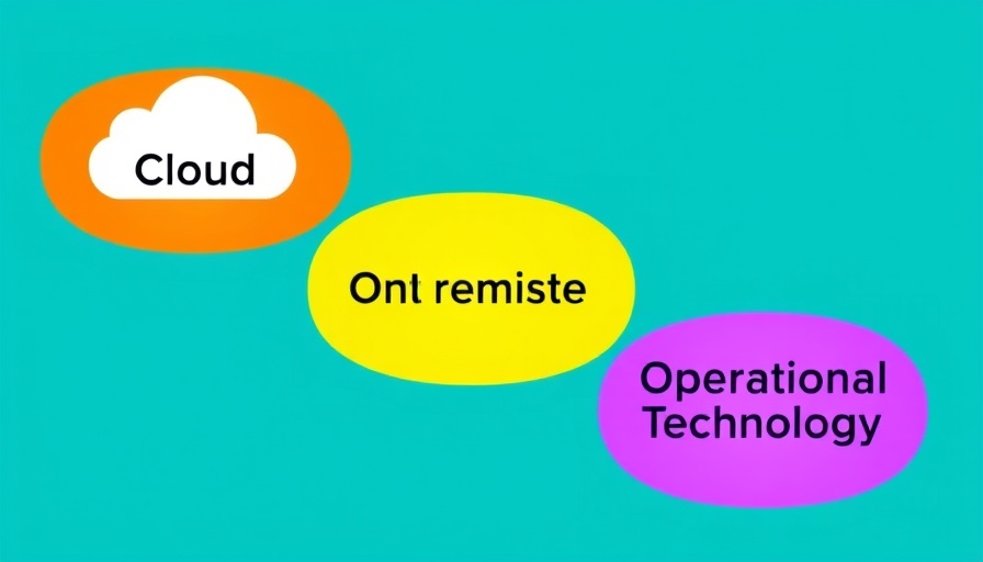 IT OT integration concept with cloud, data center, on-premise.