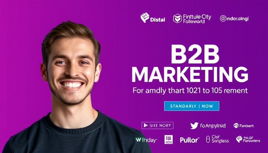 B2B Marketing Insights event digital poster with smiling host.