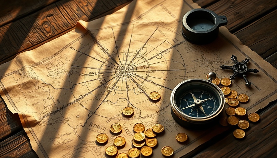 Ancient map and gold coins illustrating puzzle adventure games.