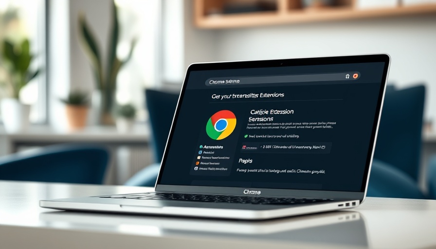 Laptop screen showing top AI Chrome extensions.