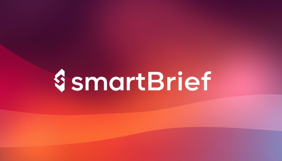 SmartBrief logo design on a gradient background