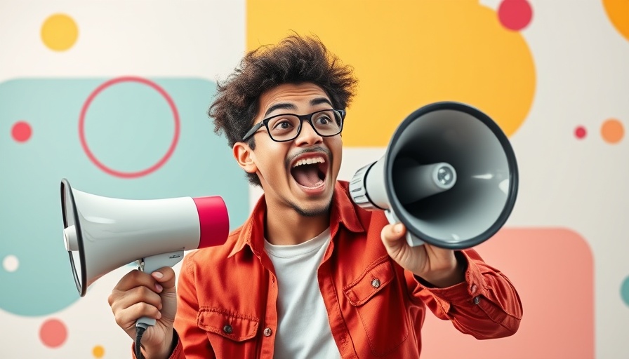 Dynamic person with megaphone, expressing brand voice effectively.