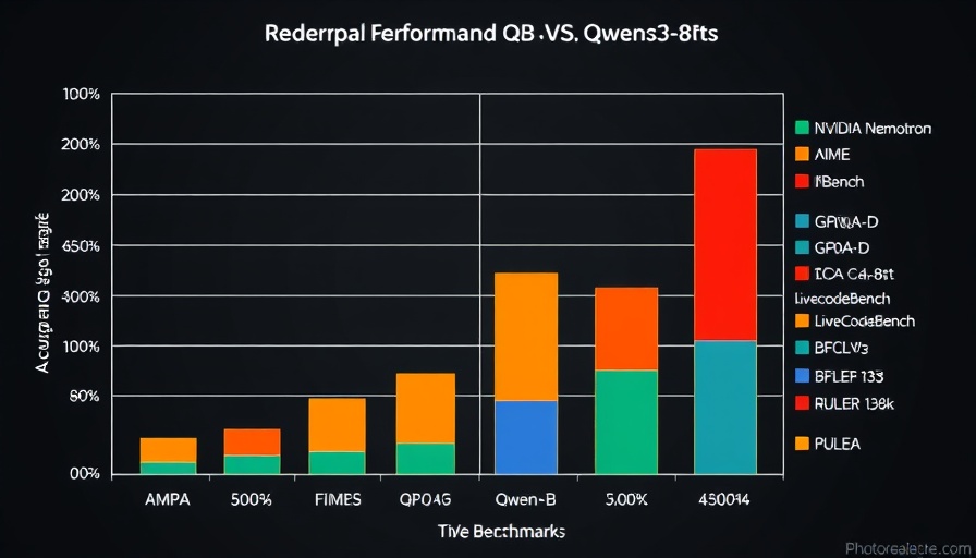 Performance comparison chart of NVIDIA Nemotron Nano 2 AI models with Qwen3-8B.