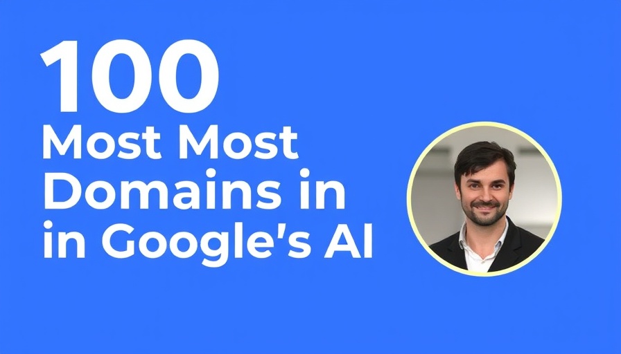 Blue graphic with text about most cited domains in Google's AI Mode, featuring author.