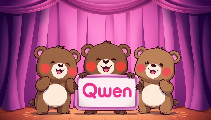 Qwen-3-Next AI model introduction with cartoon bears.