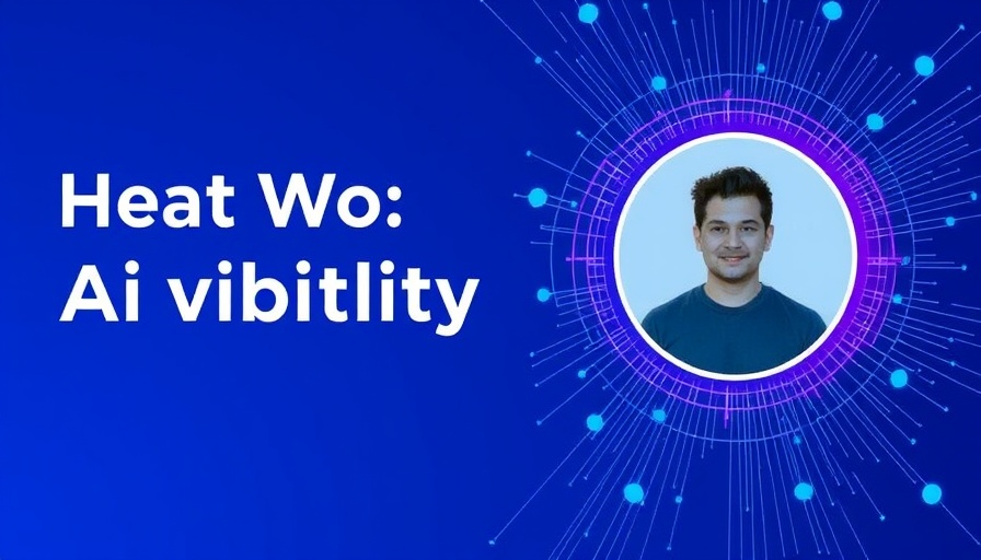 Guide on AI visibility for small businesses in bold typography on a blue background.