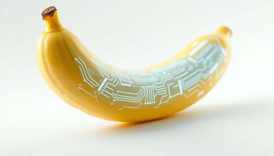 Futuristic Nano Banana with digital circuits, Access Nano Banana for Free.