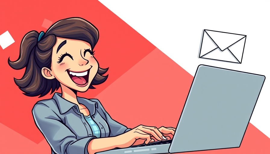 Excited young woman using laptop, email whitelisting importance for marketers emphasized.