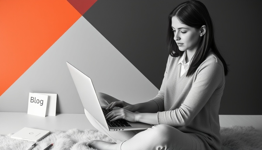 Young woman using laptop for content marketing funnel creation.