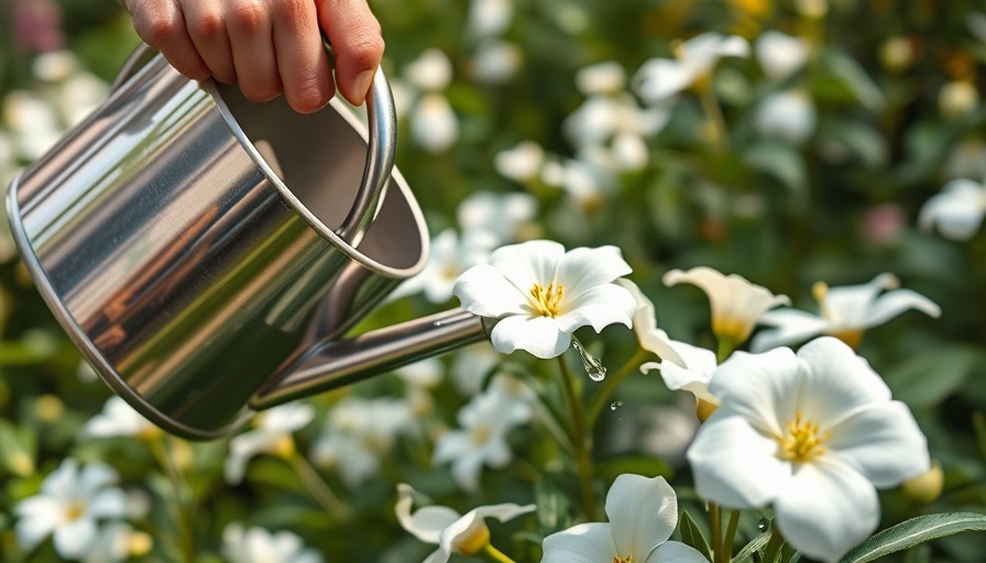 Hand watering flowers in a garden to boost Instagram engagement strategies.