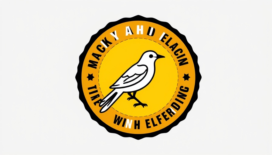 Minimalist badge design with bird and motivational text about market trends