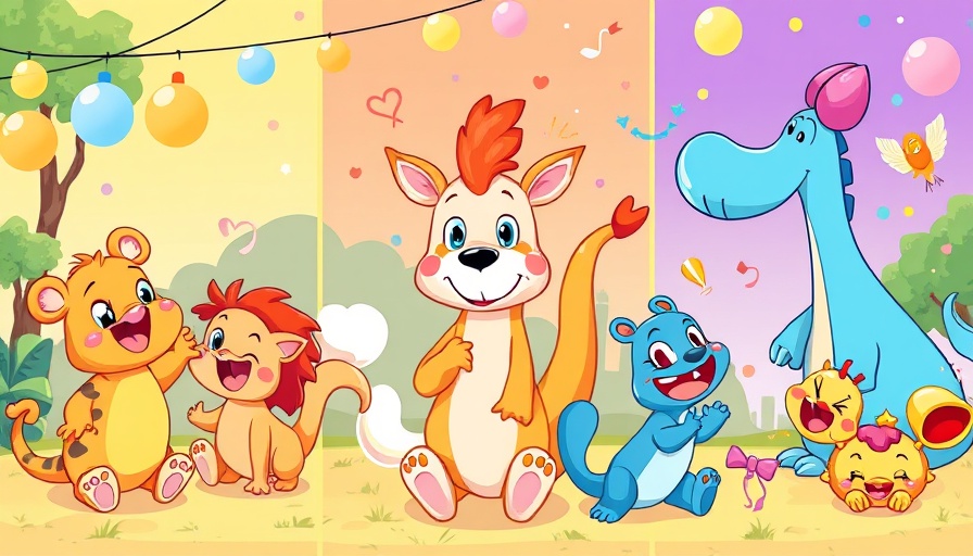 Best Apple TV Apps for Kids feature vibrant cartoon animals engaging in playful fun.