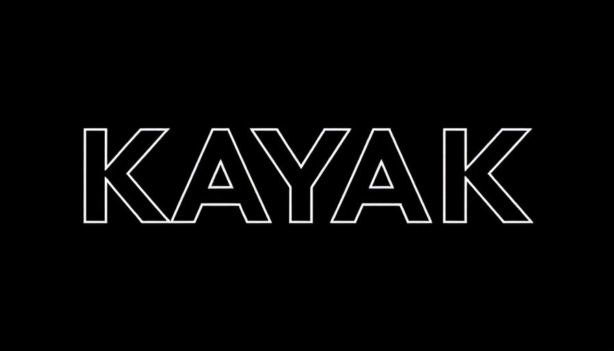 Stylized 'KAYAK' logo, sleek font, minimalist design.