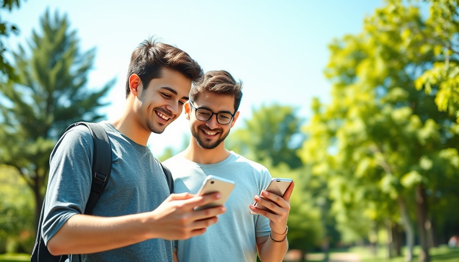 Men using interactive on-device segmentation in Snapseed outdoors.