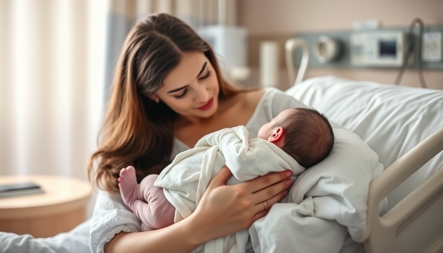 Mother gently holding newborn in hospital, relating to national inquiry into maternity failings.