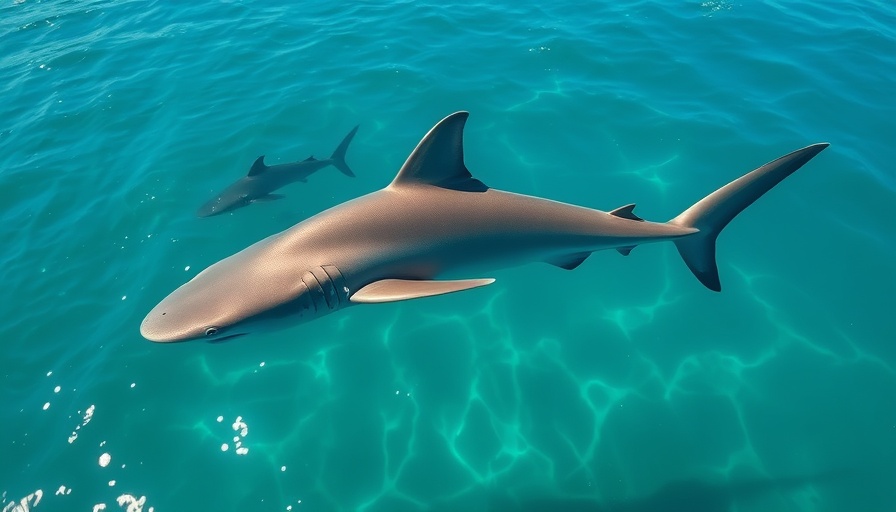 Cape Cod shark research: graceful shark swimming underwater.