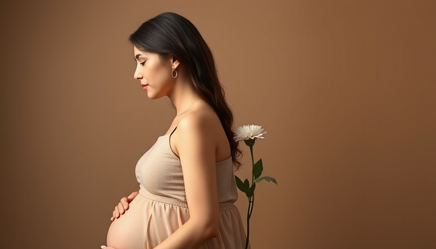 Pregnant woman holding a flower, potential hidden cause of miscarriage