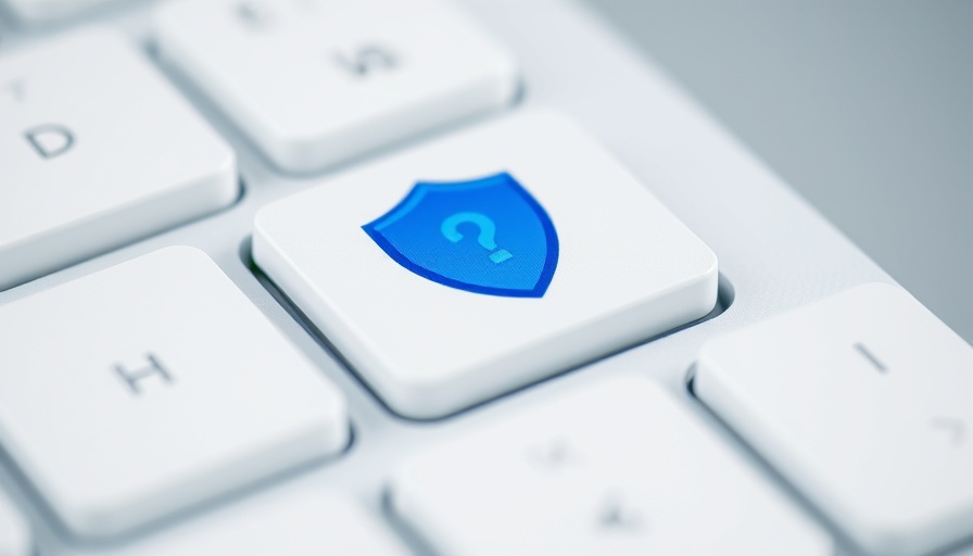 Blue shield key on keyboard emphasizes keeping your digital life safe and private.