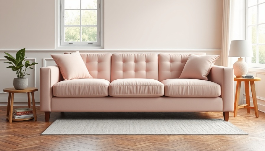 Cozy pastel pink sofa in modern living room - how indoor spaces influence our behaviour.
