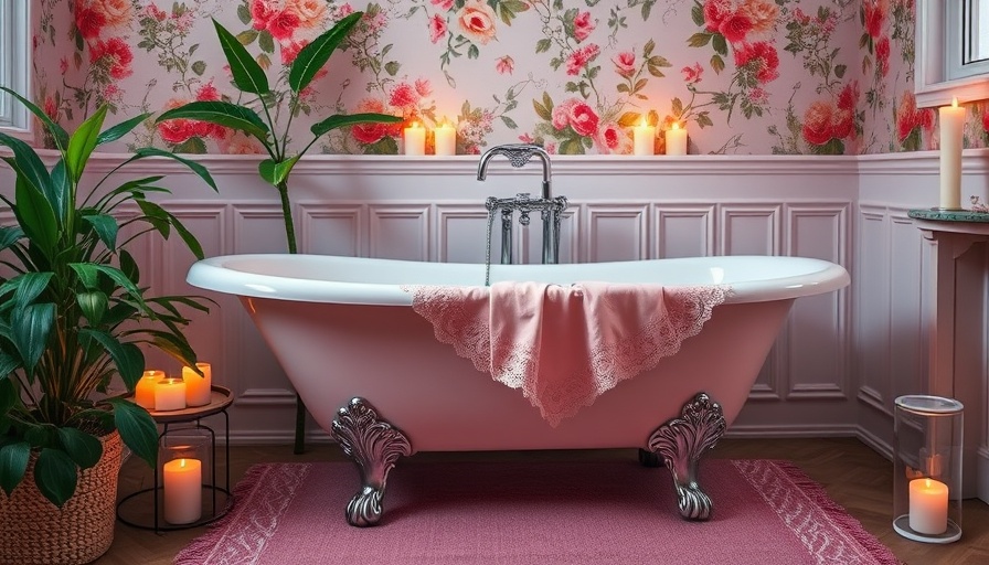 Elegant vintage bathroom with clawfoot tub and coquette decor ideas.