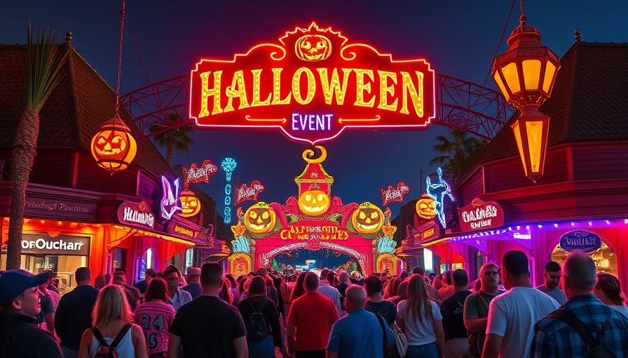 Universal Orlando Fall Hours event entrance at night.