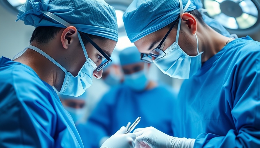 Surgeons in blue scrubs performing surgery in hospital, illustrating NHS treatments.