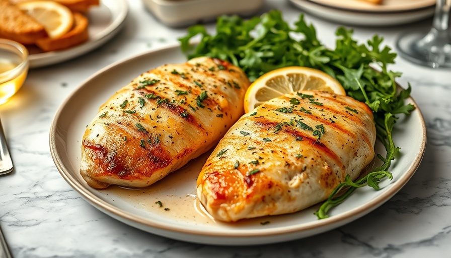 Easy chicken breast recipes with lemon, arugula, and bread.