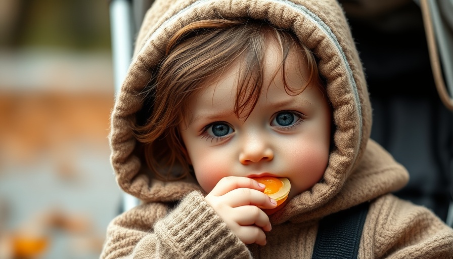 Toddler drinking from a food pouch, highlighting baby food sugar and salt reduction.