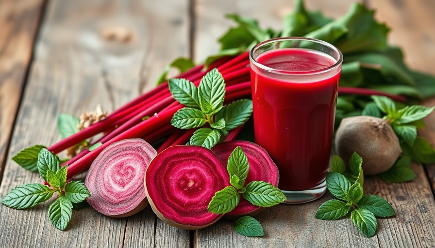 Vibrant beetroot and juice highlighting health benefits.