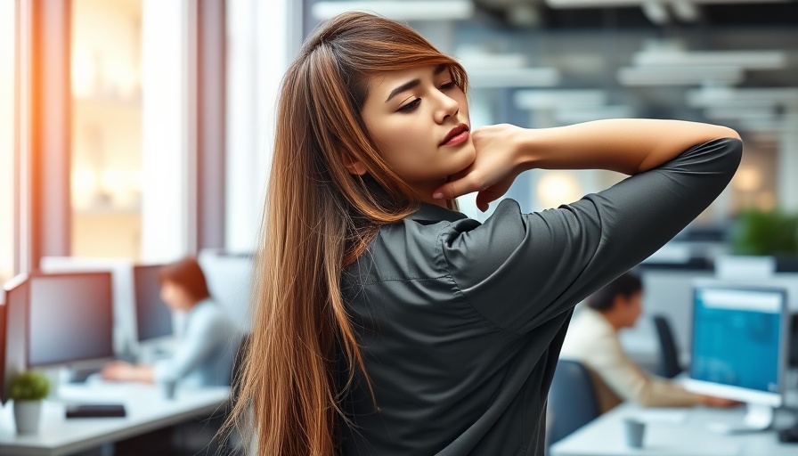 Good posture tips for office workers - woman adjusting her seating position.