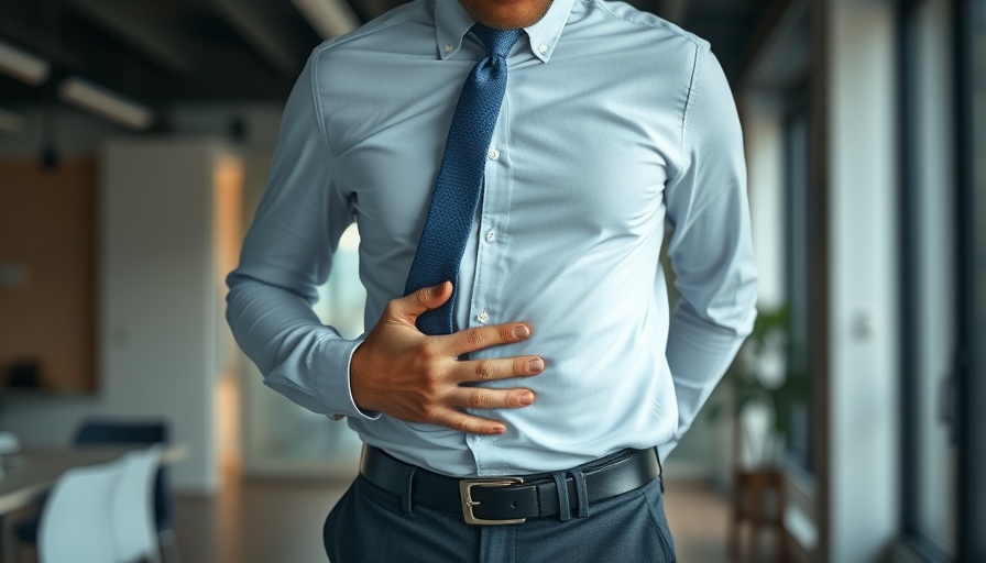 Man with digestive discomfort holding stomach, illustrating natural approach to healing digestive ailments.