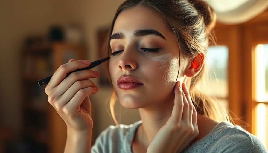 Young woman having her face painted indoors for Spirit Week.