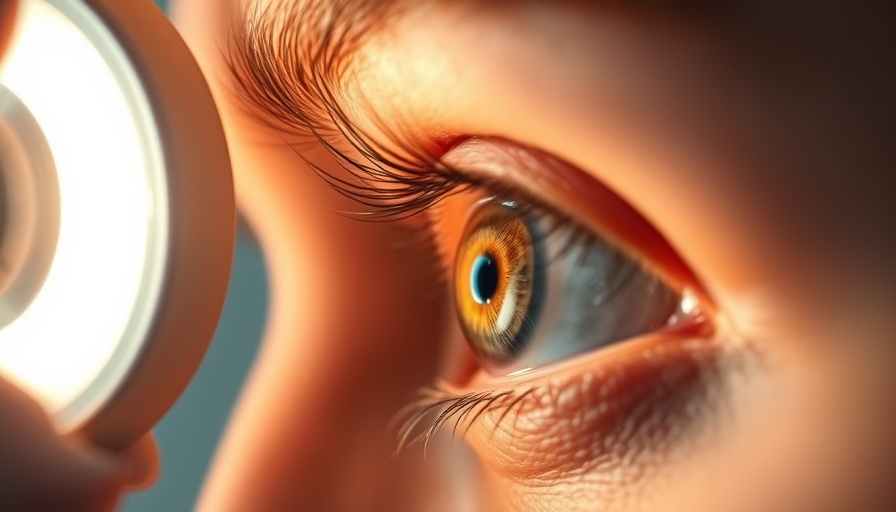 Close-up of eye examination highlighting diabetes vision problems.