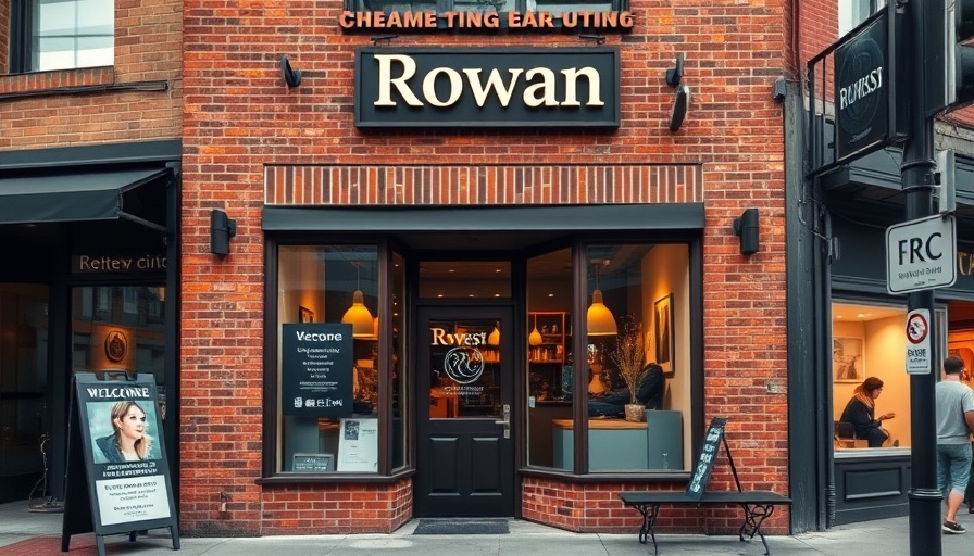 Rowan Ear Piercing Event storefront with signage.
