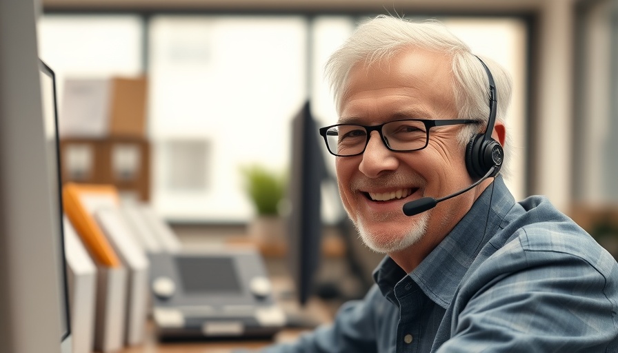 Friendly older man with headset, related to proposed closures of Samaritans branches.