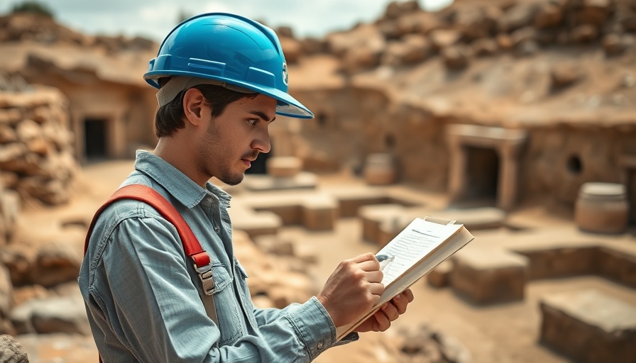 Archaeologist documenting Leicester archaeological discoveries at dig site.