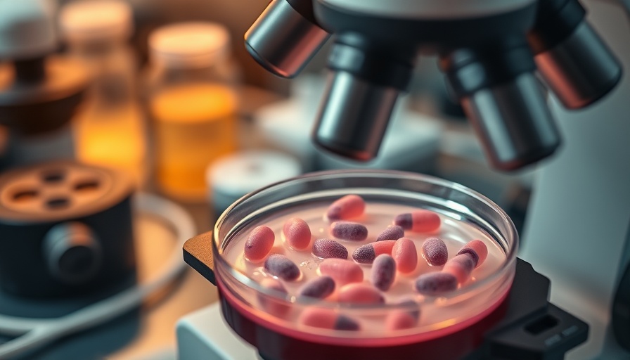 Petri dish under microscope studying human skin DNA.