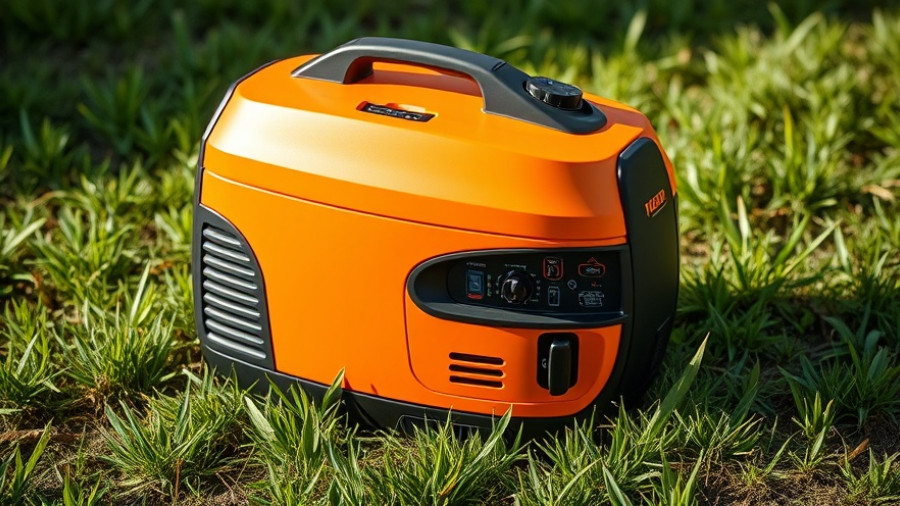 Generac iQ5200DF inverter generator on grass under natural light