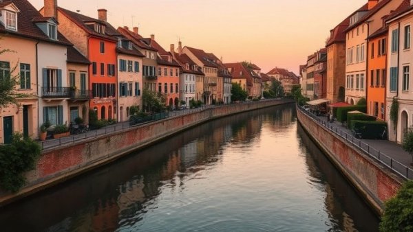 Charming canal in Annecy at sunset during a birthday adventure